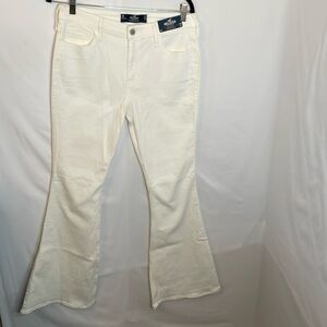 Hollister high rise vintage flare cream jeans size 9r super stretchy